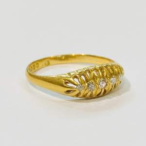 Victorian 18ct Gold Diamond Five Stone Ring