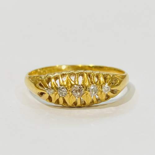 Victorian 18ct Gold Diamond Five Stone Ring image-2