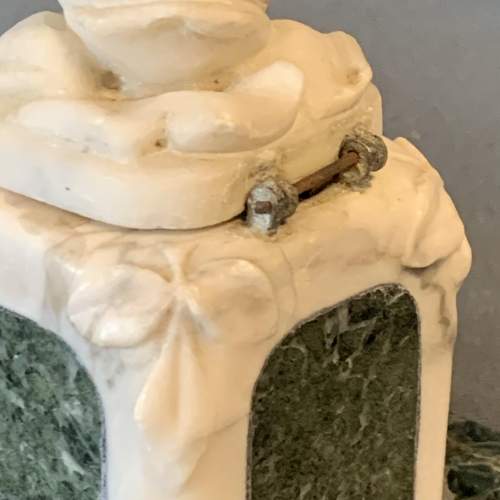French Verde Antico and White Marble Inkstand image-4