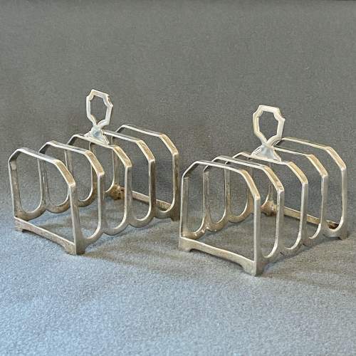 Pair of Early 20th Century Silver Toast Racks image-1