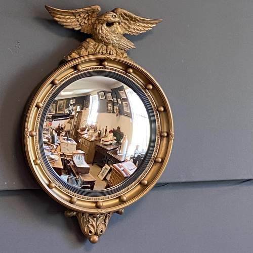 Regency Style Gilt Convex Wall Mirror image-1