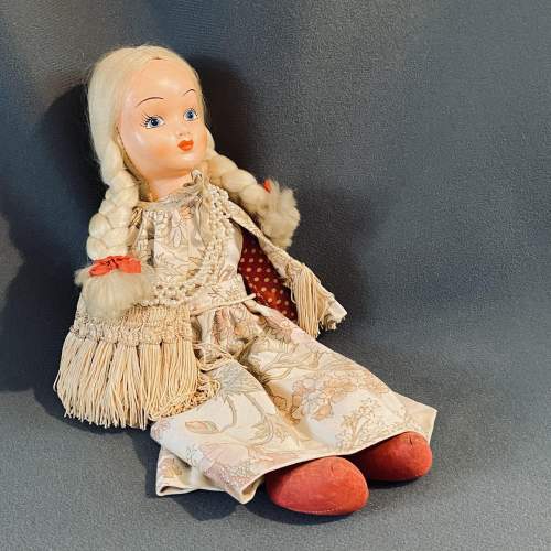 1940s Vintage Doll with Pearl Necklace image-1