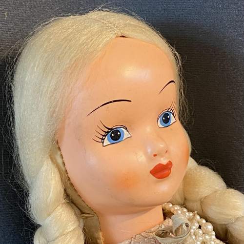 1940s Vintage Doll with Pearl Necklace image-2