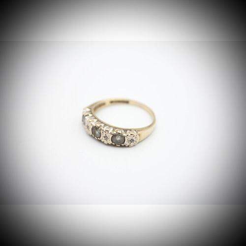Vintage 9ct Gold Topaz and Diamond Dress Ring image-4