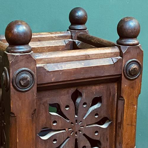 19th Century Gothic Carved Oak Jardiniere Stand image-4