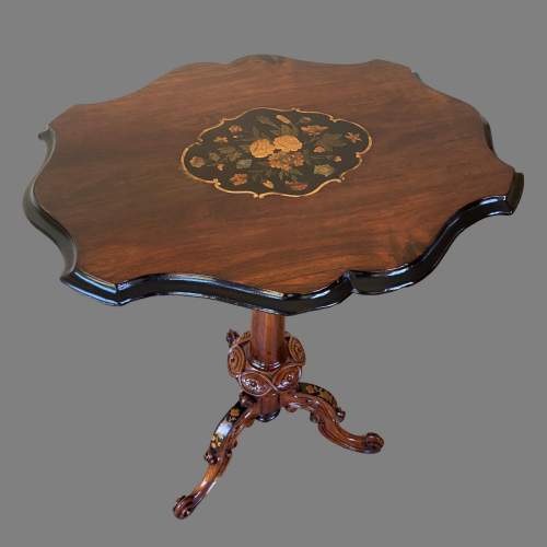 A Victorian Rosewood and Marquetry Wine Table image-1