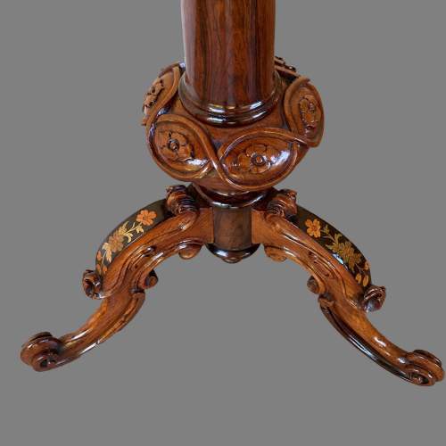 A Victorian Rosewood and Marquetry Wine Table image-3
