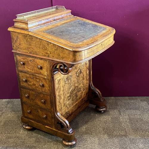 Quality 19th Century Burr Walnut Davenport Desk image-1