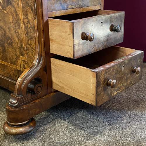 Quality 19th Century Burr Walnut Davenport Desk image-5