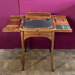 19th Century Inlaid Mahogany Writing Table