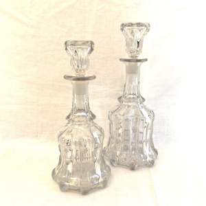 Near Pair Of Victorian Glass Decanters