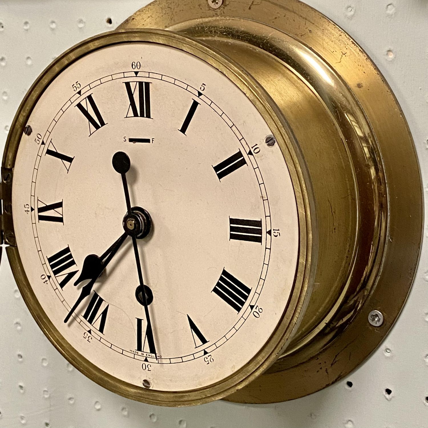 Early 20th Century Brass Ships Clock Wall Clocks Hemswell Antique