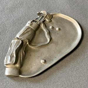 20th Century Golf Themed Small Pewter Tray