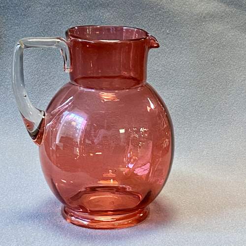 Victorian Fluted Cranberry Glass Jug image-1