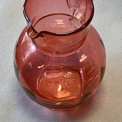 Victorian Fluted Cranberry Glass Jug image-2