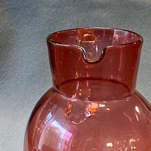 Victorian Fluted Cranberry Glass Jug image-6