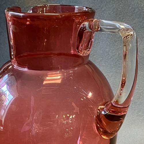 Victorian Fluted Cranberry Glass Jug image-5