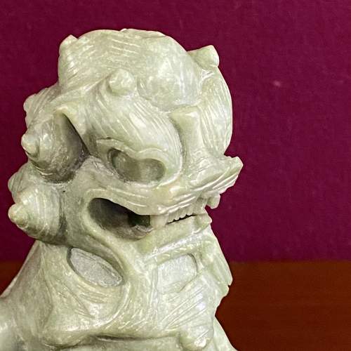 Pair of Early 20th Century Soapstone Foo Dogs image-2