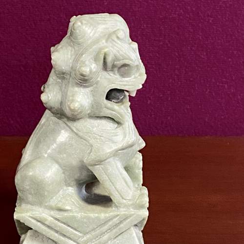 Pair of Early 20th Century Soapstone Foo Dogs image-4