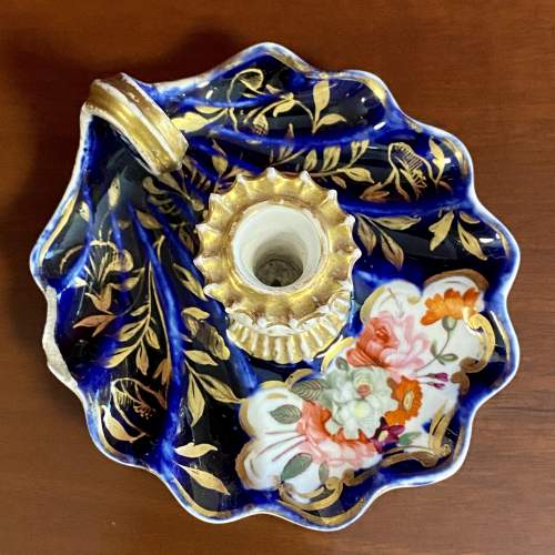 19th Century Crown Derby Style Chamber Candlestick image-1