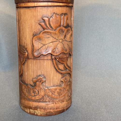 Japanese 19th Century Carved Wooden Bento Box image-2