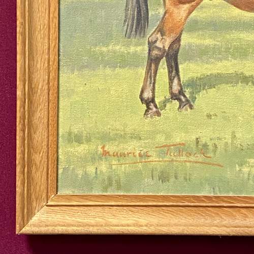 Maurice Tulloch Oil on Canvas Painting of Horses Perc and Olga image-4