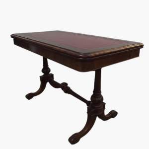 Victorian Rosewood Leather Top Writing Table