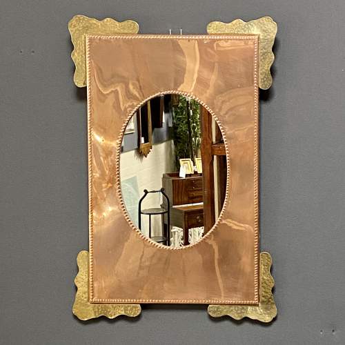 Arts and Crafts Copper and Brass Wall Mirror image-1