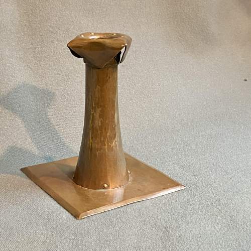 Arts and Crafts Hammered and Riveted Copper Candlestick image-2
