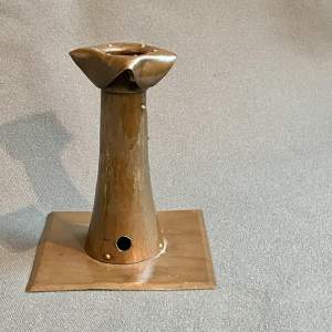 Arts and Crafts Hammered and Riveted Copper Candlestick
