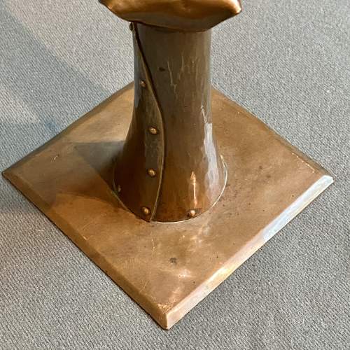 Arts and Crafts Hammered and Riveted Copper Candlestick image-5