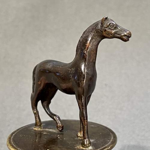 Miniature Patinated Bronze Statue of a Horse image-3