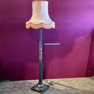 1920s Blue Chinoiserie Square Column Standard Lamp