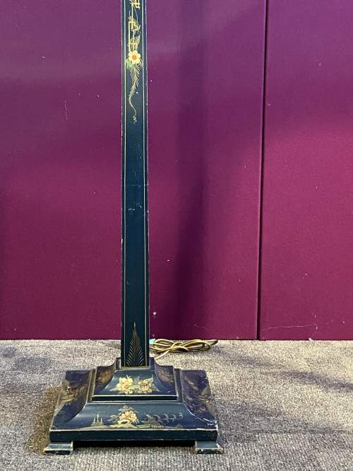 1920s Blue Chinoiserie Square Column Standard Lamp image-5