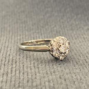 Antique 18ct Gold Diamond Halo Ring