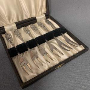 Boxed Georg Nilsson Designed Silver Plate Pickle Forks