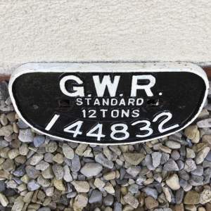 A Great Western Railway Wagon Plate