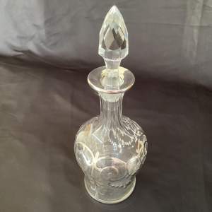 Silver Overlay Glass Decanter