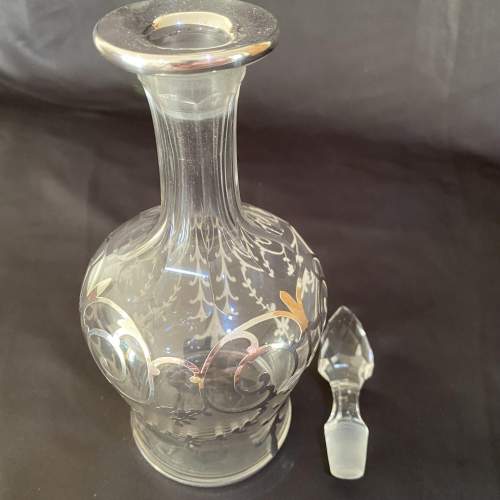 Silver Overlay Glass Decanter image-2