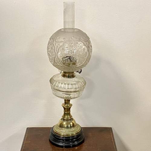 Late 19th Century Brass and Glass Oil Lamp image-1