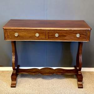 Victorian Mahogany Two Drawer Hall Table