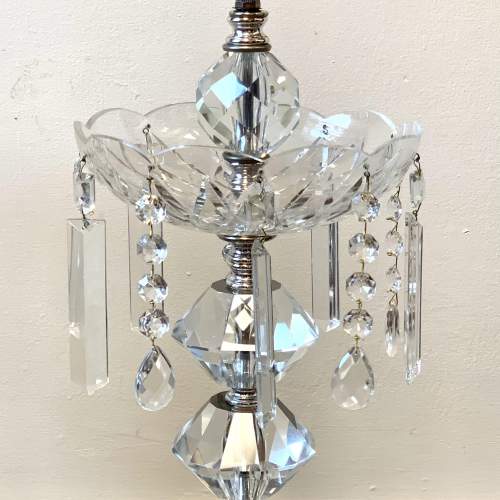 Pair of 20th Century Silver Plated and Glass Lamps image-3