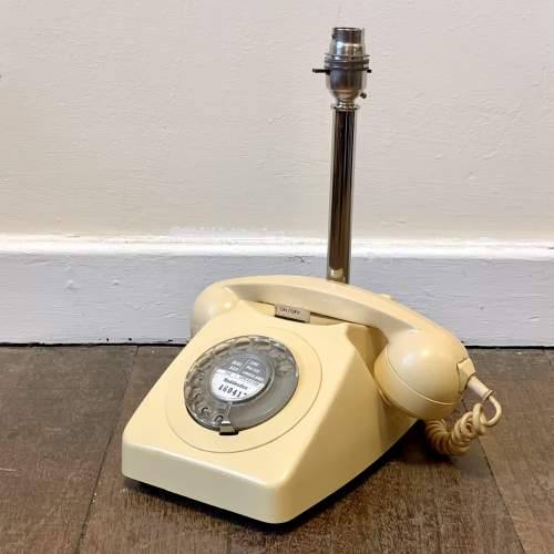20th Century Cream Rotary Dial Telephone Upcycled Lamp image-1