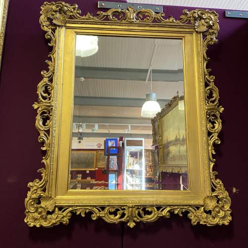 Bevelled Plate Mirror with Gilt Gesso Frame image-1