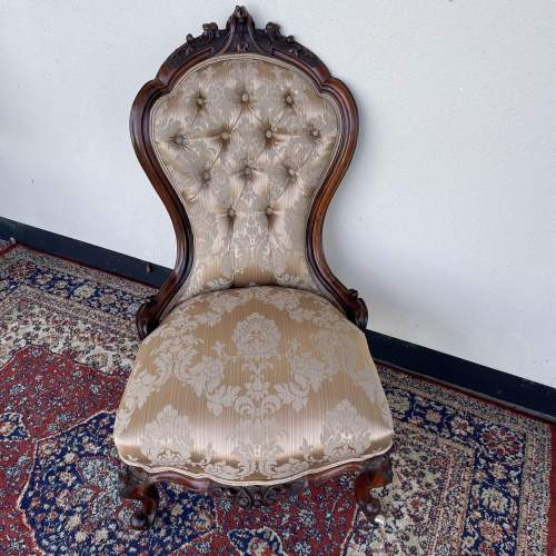 Victorian Walnut Framed Nursing Chair image-1