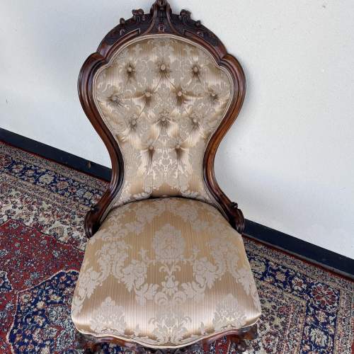 Victorian Walnut Framed Nursing Chair image-2