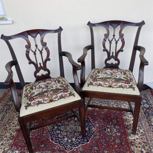 Chippendale Style Pair of Armchairs image-1