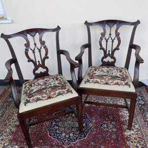 Chippendale Style Pair of Armchairs