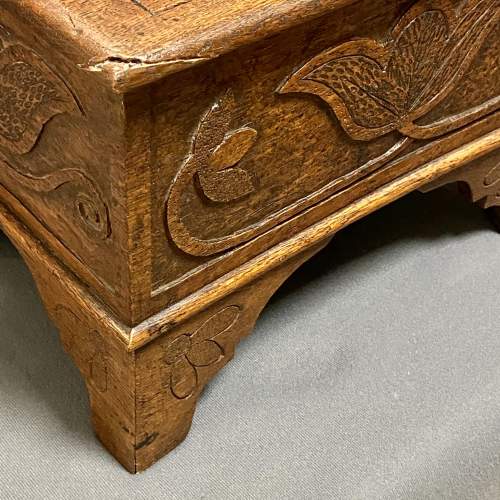 Early 20th Century Carved Oak Marriage Box image-4