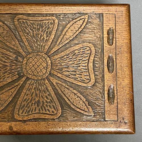 Early 20th Century Carved Oak Marriage Box image-3